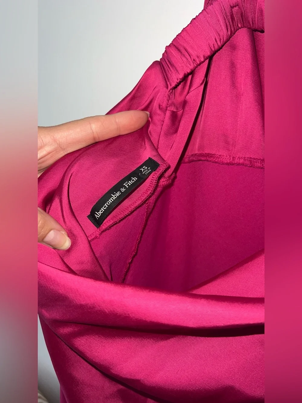 Abercrombie & Fitch Hot Pink Dress - Magenta Maxi Slip Dress Sleek